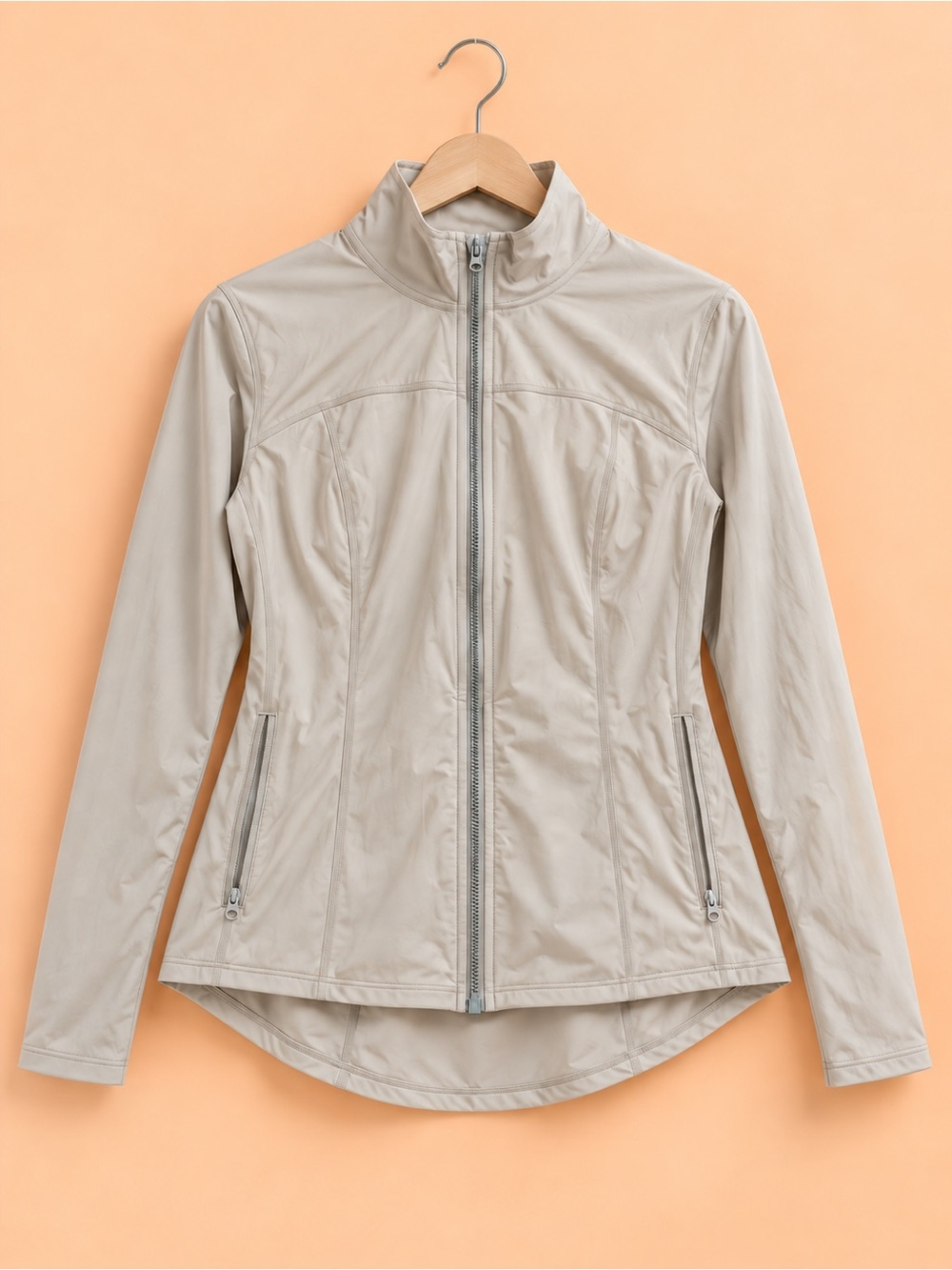 Fashion Nova Light Beige Women's Zip-Front Jacket